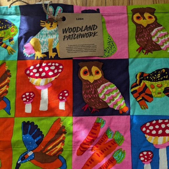 Lush Woodland Patchwork fabric scarf wrap - Picture 3 of 4